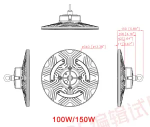 YELLORE LED High Bay Lights - deminision