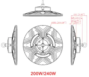 YELLORE LED High Bay Lights - deminision1