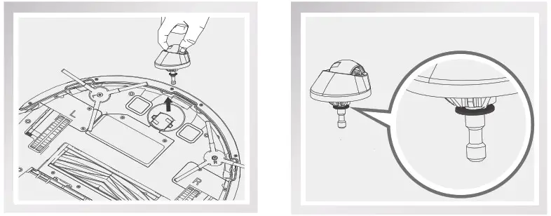 Robotic Vacuum Cleaner ZACO A6 - Maintenance Front wheel