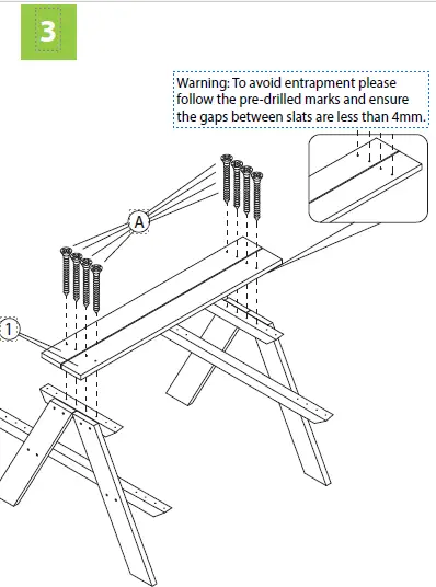 turtleplay TB0020000010 Wooden Kids Picnic Table fig 11