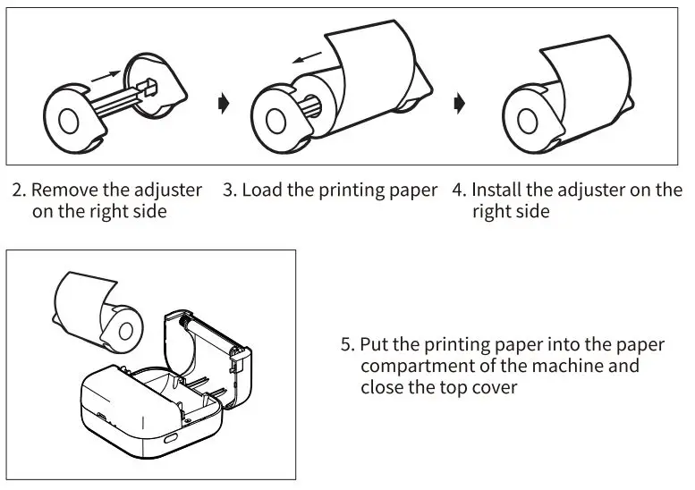 Phomemo M02X Mini Printer User Guide - How to replace the printing paper