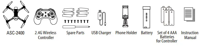 AMAX ASC-2400 HD Video Drone- PACKAGE
