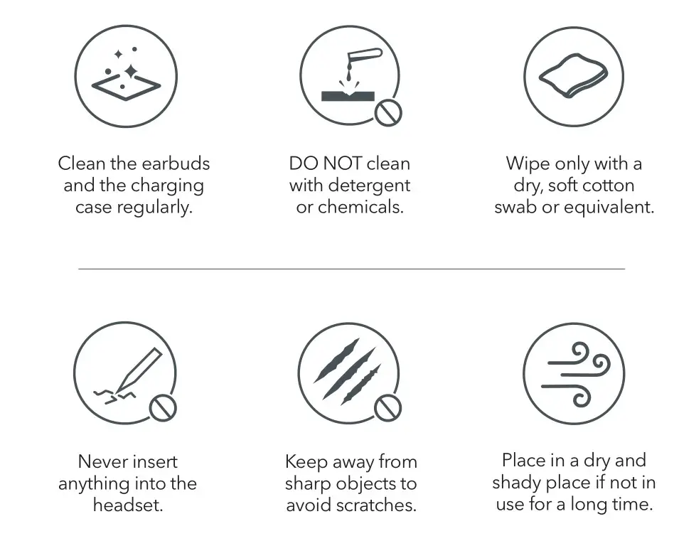 TAOTRONICS TT-BH101 Wireless Mono Headset - CLEANING AND MAINTENANCE