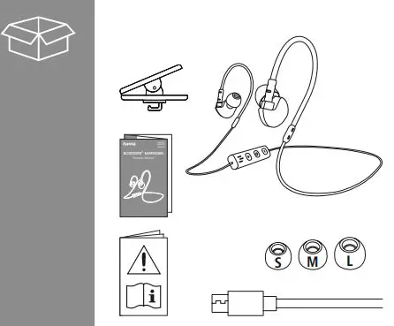 hama 00184118 Freedom Athletics Bluetooth Earphones Instruction Manual - What's in the box