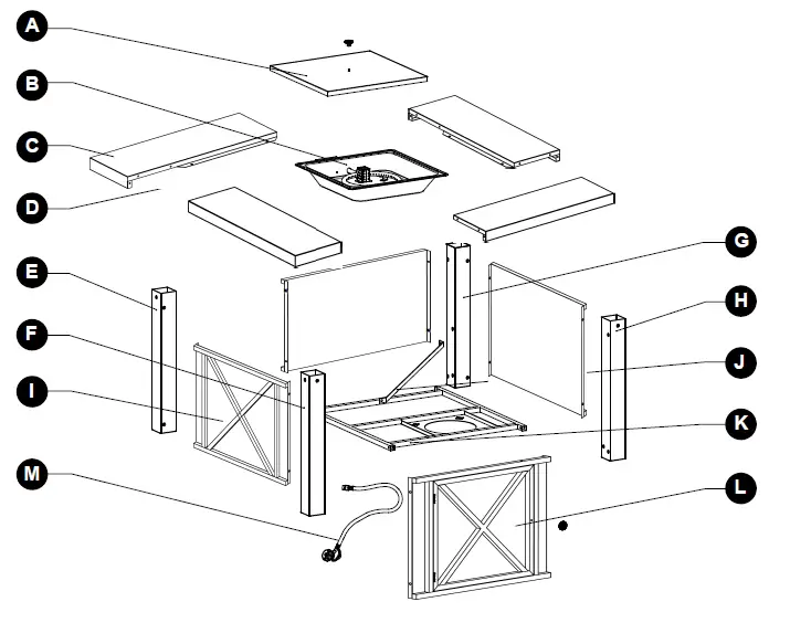 Hiland GSF-DGH Outdoor Gas Firepit-1