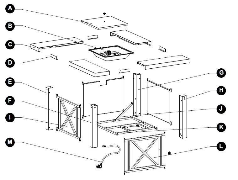 Hiland GSF-DGH Outdoor Gas Firepit-33