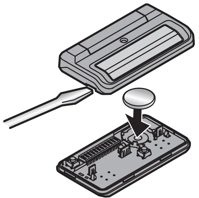 LiftMaster 811LMX Programmable DIP Switch Remote Controls - replace battery