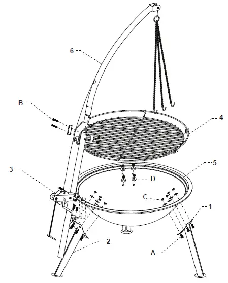 Qlima FFGW 4068 Outdoor Barbecue and Grill Barbecue Fire Bowl fig 2