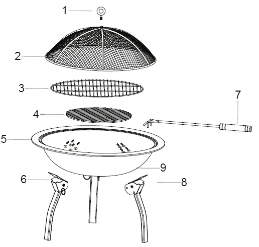 Qlima FFGW 4068 Outdoor Barbecue and Grill Barbecue Fire Bowl fig 4