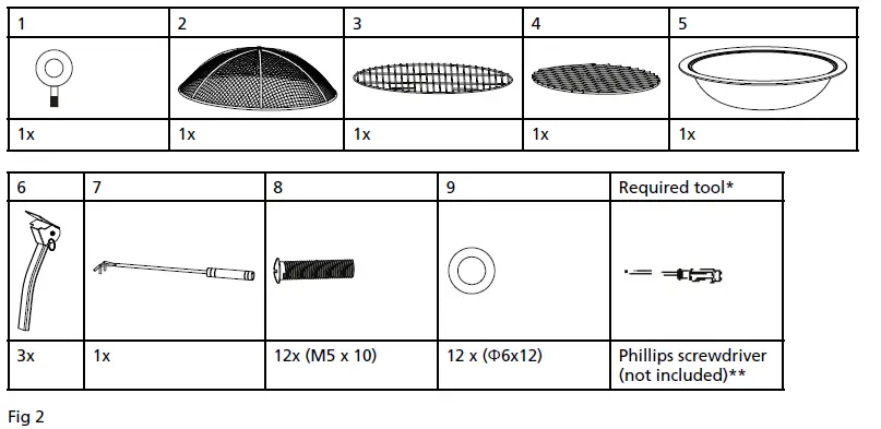 Qlima FFGW 4068 Outdoor Barbecue and Grill Barbecue Fire Bowl fig 5
