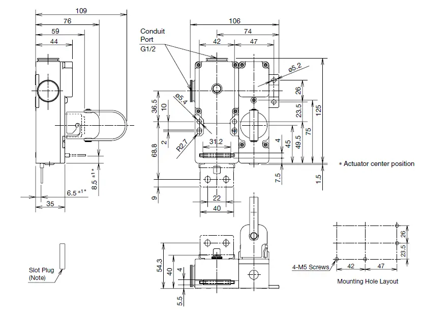 IDEC HS1C-P Interlock Plug Unit with Door Lock fig 4