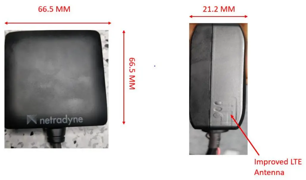 netradyne DCM NA1 200 DriverI DCM LTE Connectivity Module - DriverI DCM Module Dimensions
