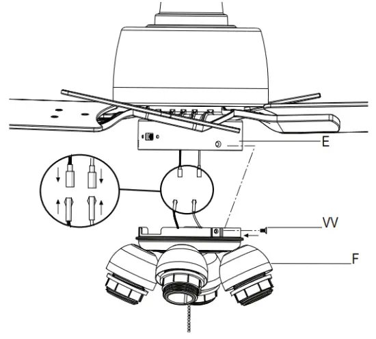 Attaching the light kit fitter assembly