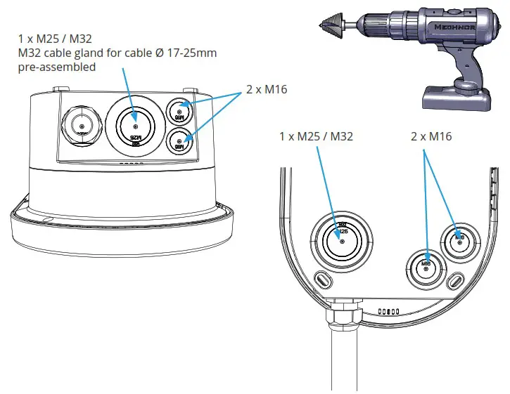 ENSTO One Home 3 6kW Charging Station - Cable entries 2