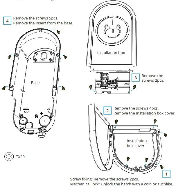ENSTO One Home 3 6kW Charging Station - Cable entries