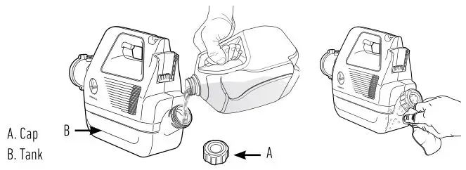 HOOVER 0.5 GAL Electrostatic Sprayer - Filling the Tank