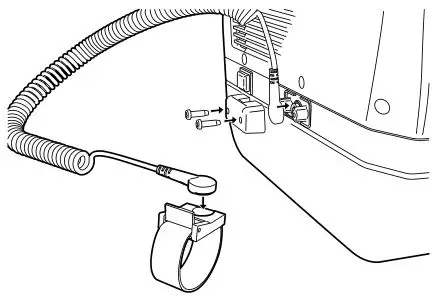 HOOVER 0.5 GAL Electrostatic Sprayer - REMOVING-REPLACING THE ANTI-STATIC STRAP