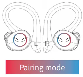 DZ STORM Power Q25 Pro Waterproof Wireless Sports Earbuds - Pairing mode