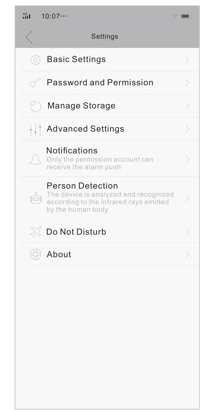 CRORZAR CZ-BP-CAM1 Wi-Fi Battery Camera - Camera Settings
