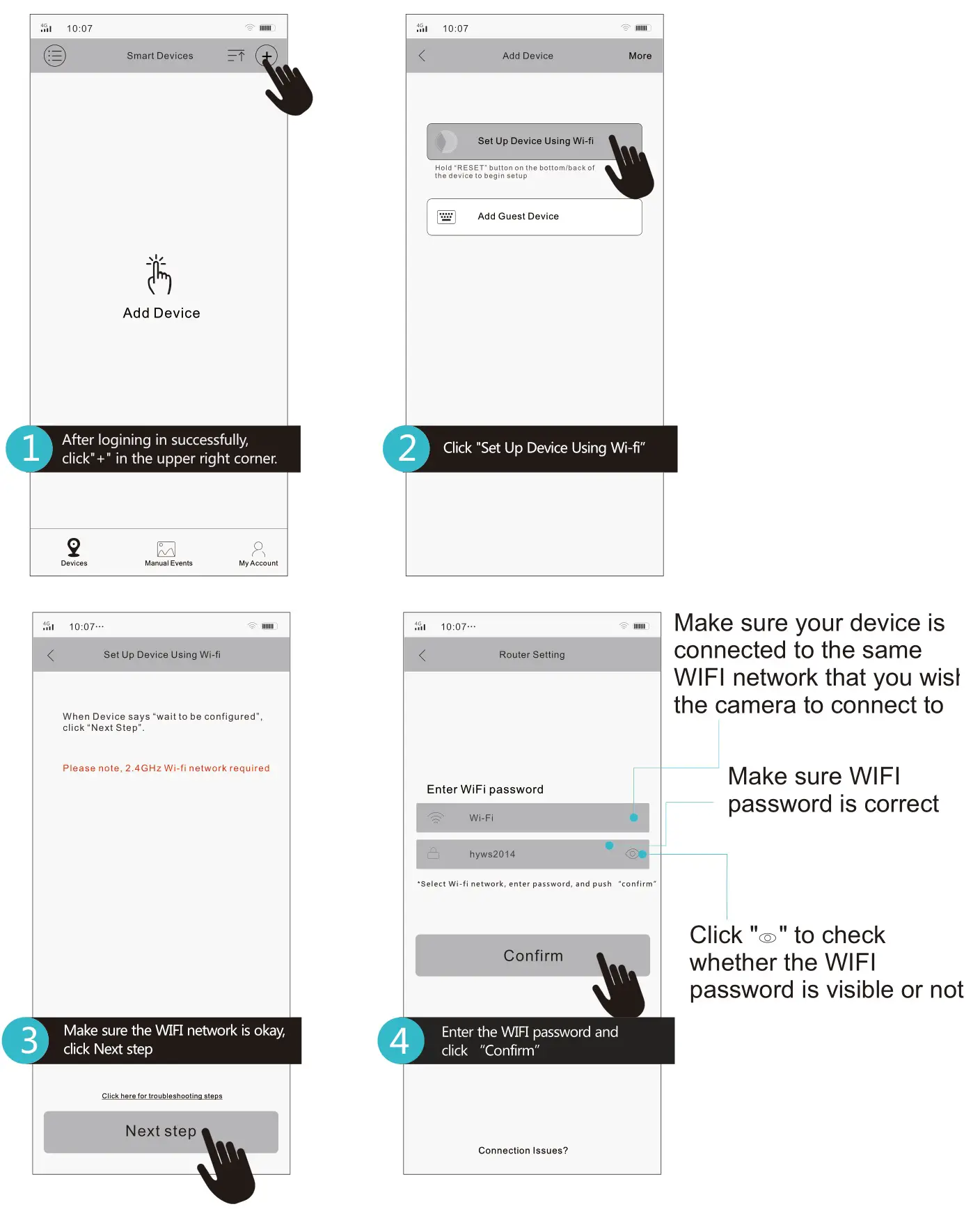 CRORZAR CZ-BP-CAM1 Wi-Fi Battery Camera - Configure network connection
