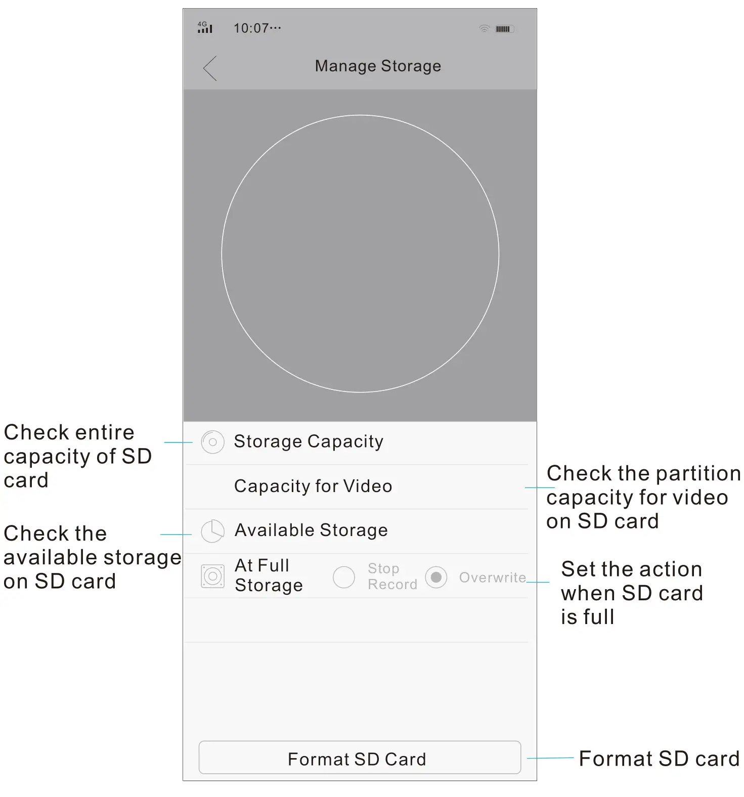 CRORZAR CZ-BP-CAM1 Wi-Fi Battery Camera - Manage Storage