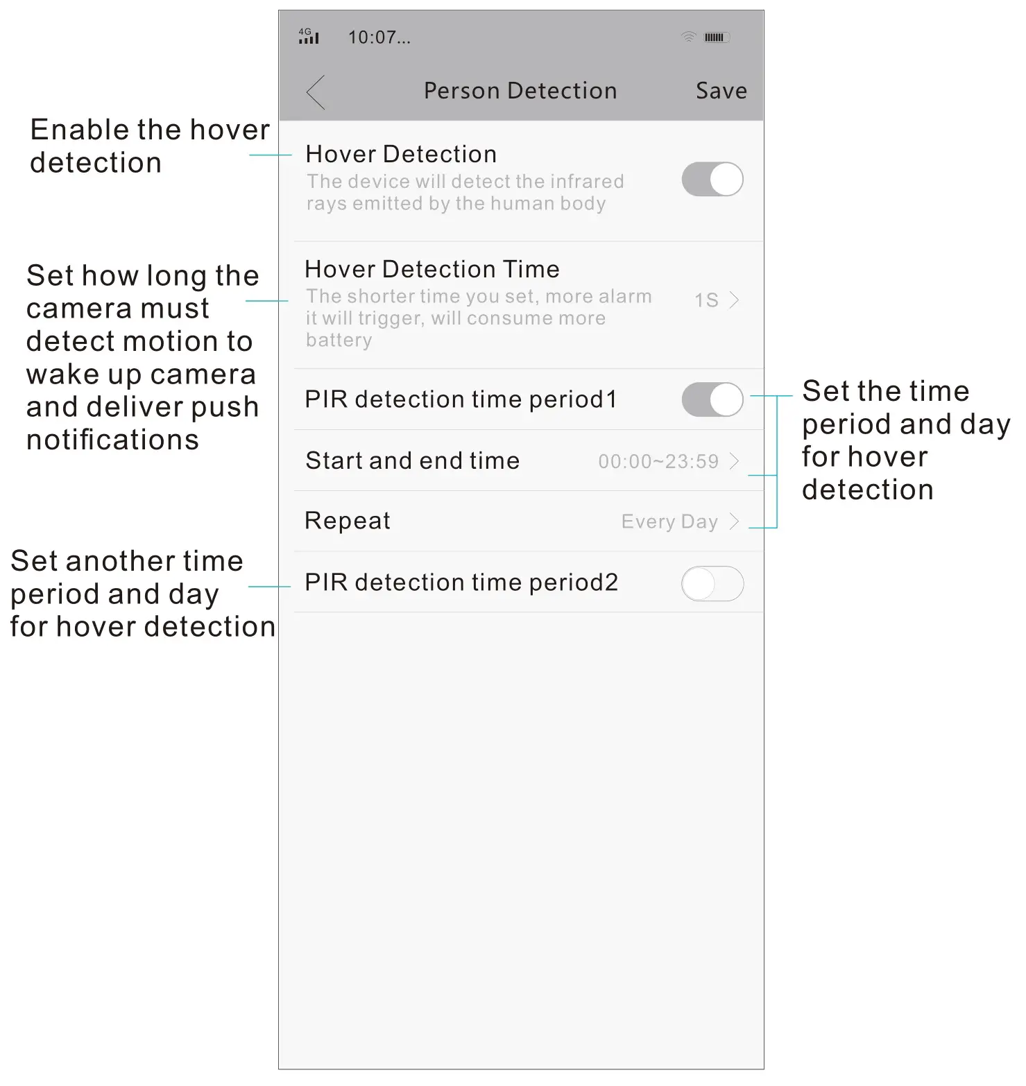 CRORZAR CZ-BP-CAM1 Wi-Fi Battery Camera - Person Detection