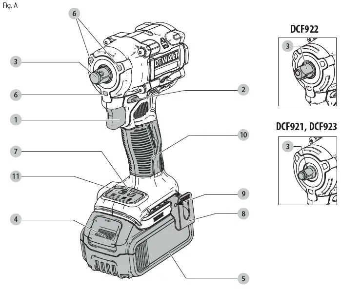DEWALT-DCF923-18v-XR-Cordless-Brushless-3-8-Inch-Compact-Impact-Wrench-fig-1