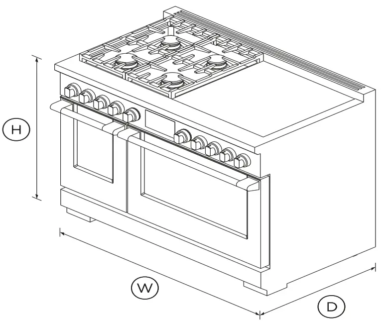 FISHER PAYKEL RHV3 484 L 4 Burners LPG Dual Fuel Range - fig