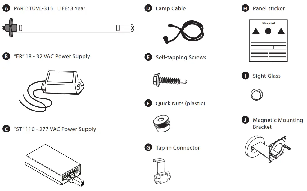 FRESH-AIRE UV Blue-Tube UV-X Advanced HVAC UV Light - Blue-Tube UV-X Parts