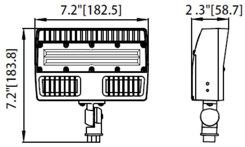 LEDone LED Knuckle Mount Flood Light Series - MEASUREMENTS 1
