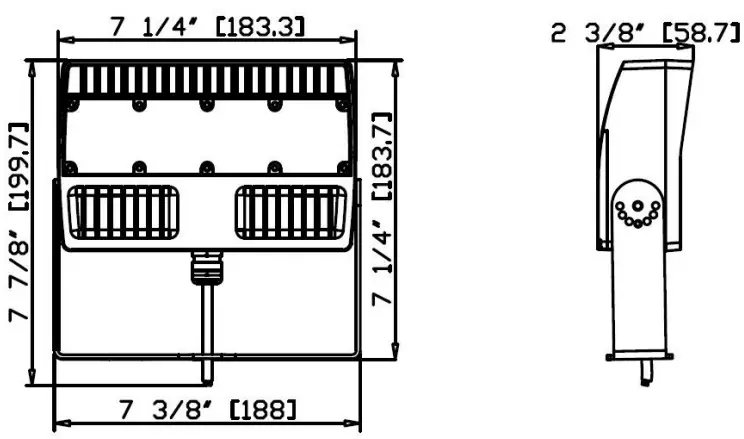 LEDone LED Knuckle Mount Flood Light Series - MEASUREMENTS 2