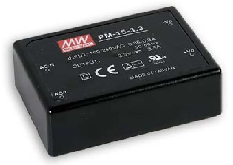 MEAN WELL PM-15 Series 15W Single Output Medical Grade Switching Power Supply