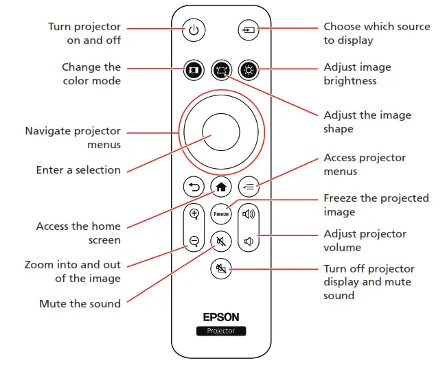 EPSON CO W01 EpiqVision Flex Portable Projector- remote