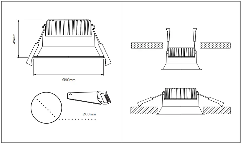 HOFTRONIC-RGBWW-Finn-Smart-Recessed-Downlight-Instruction-FIG-4
