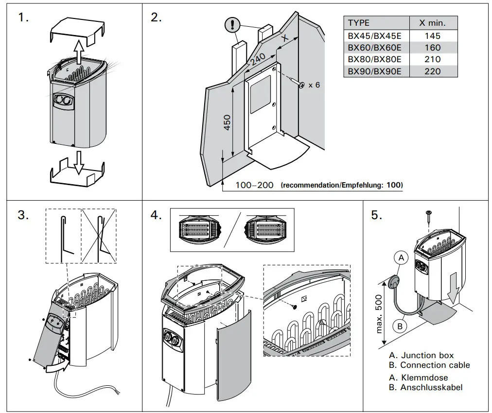 HARVIA BX60 Electric Sauna Heater - Figure 6