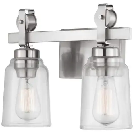 QUOIZEL PRC8616BN 2 Light 16 inch Brushed Nickel Bath Light Wall Light