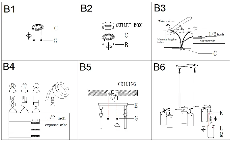 ZEVNI-A04764-Gerda-6-Light-Black-Brass-Modern-Contemporary-Chandelier-04
