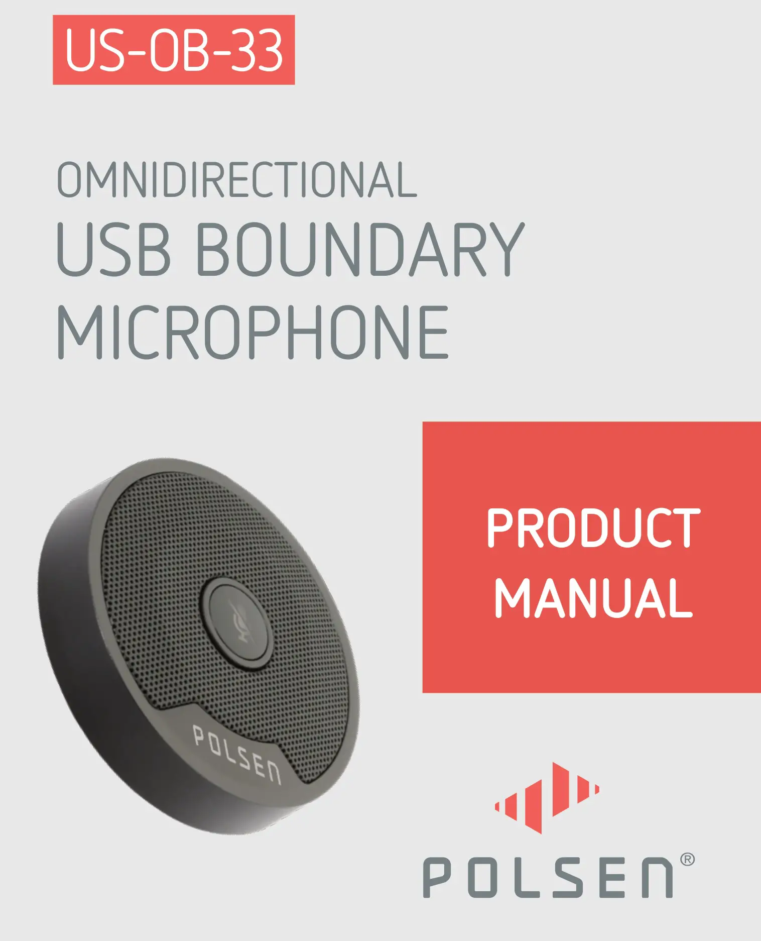 POLSEN US-OB-33 Omnidirectetional USB Boundry Microphone User Manual