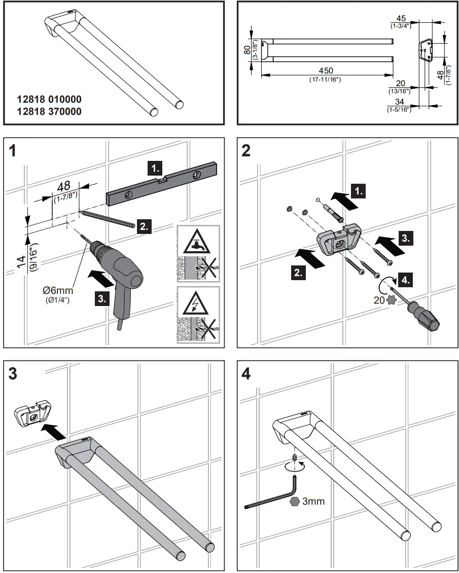 KEUCO 12818 010000 REVA Towel Holder - fig 1