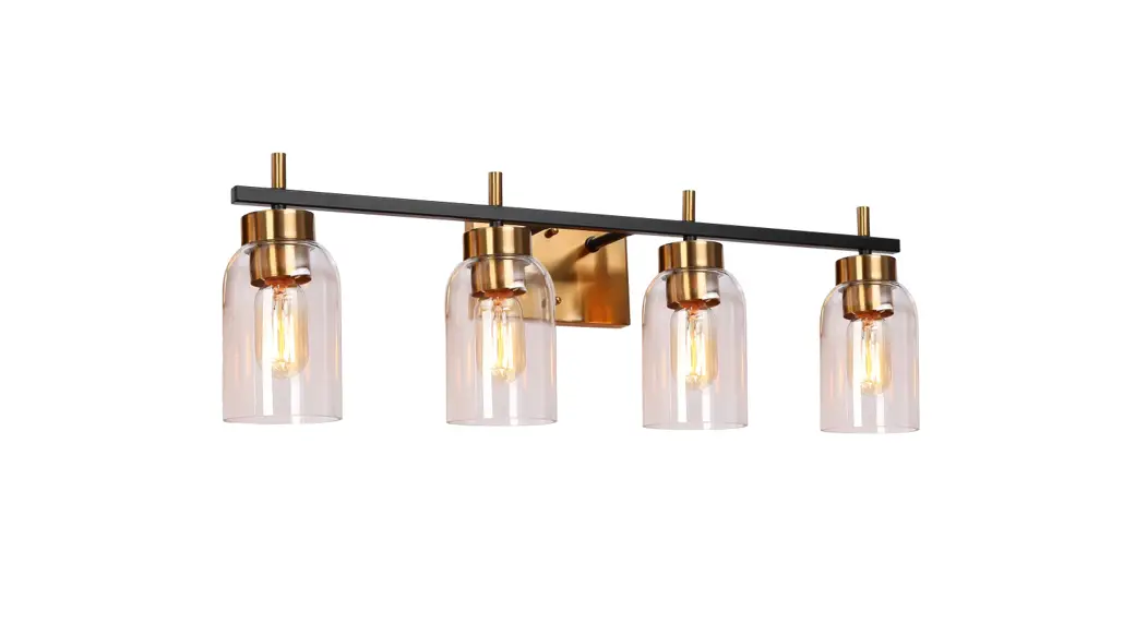 Zevni A04607 Bamako 28-in 4-light Brass-black Modern-contemporary Vanity Light Instruction Manual