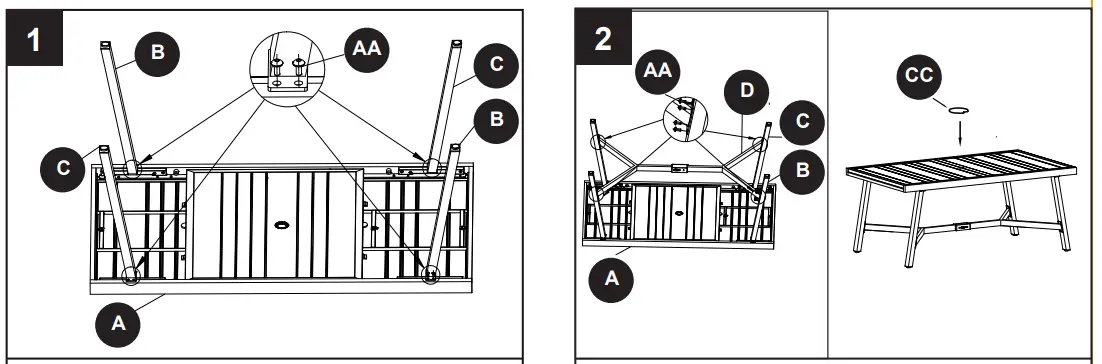 allen roth FTM20413E 1 Townsend Rectangle Extendable Outdoor Dining Table - PACKAGE CONTENTS 2