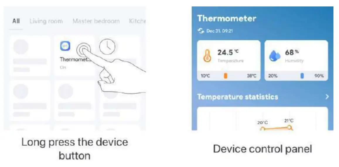 LINKOZE Smart WiFI Humidity and Temperature Thermometer - right corner 1