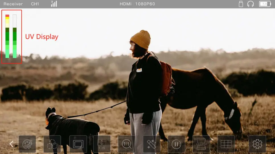 RENTAPHOTO Mars M1 Monitor Transmitter - UV Display Settings