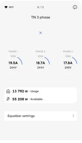 Ampere values screen