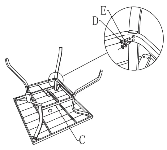 NUU GARDEN SID007-01 5PCS Iron Dinning Set - Assemble5