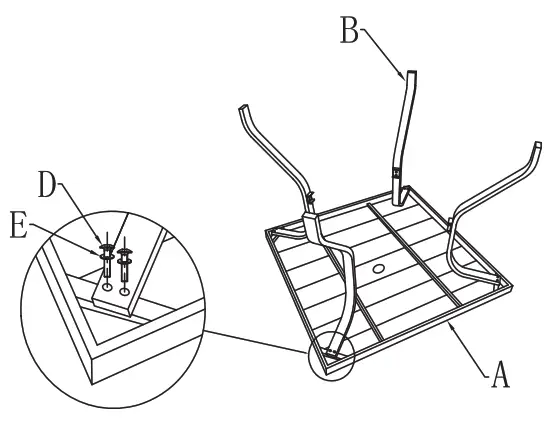 NUU GARDEN SID007-01 5PCS Iron Dinning Set - legs