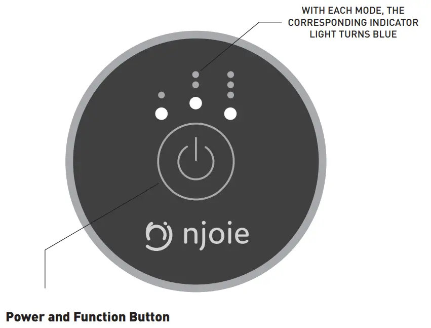 njoie Proto Vibrating Peanut Massage Ball Roller - Function Button