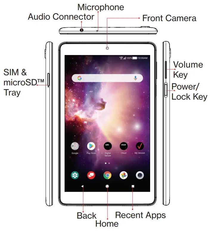 TCL 9048S 8.0 inch FHD display 4G LTE Tablet--