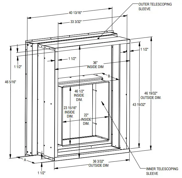 Bard IWSR-A23 I-TEC Wall Sleeve for Recessed Wall Louvers - figure 1