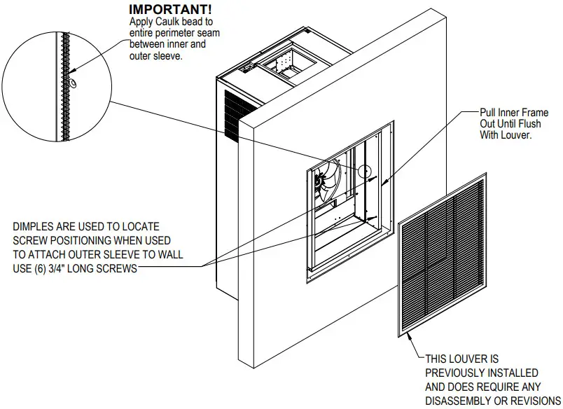 Bard IWSR-A23 I-TEC Wall Sleeve for Recessed Wall Louvers - figure 7